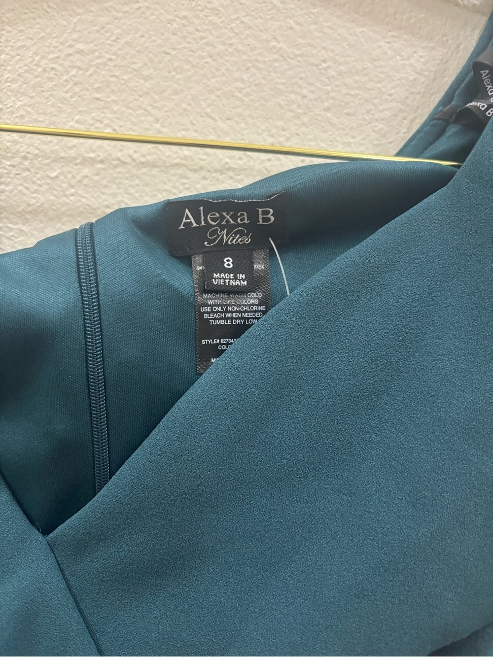 Alex B nites Teal Off-Shoulder Midi Dress with Front Slit - Picture 2 of 4